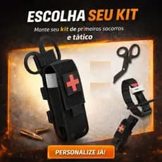 Monte o Kit Primeiros Socorros Torniquete Tático Haste Metal Tesoura Ponta Romba  Porta Torniquete Modular EDC Aph Ifak