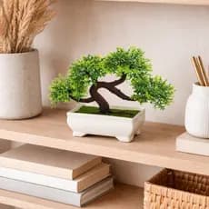 Planta Artificial Bonsai Decoração Realista Enfeite Pinho Árvore