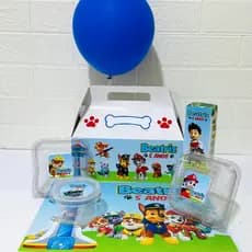 kit festa embalagem  aniversário na escola personalizada Patrulha canina menino - festa escolar - festa infantil