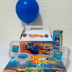 kit festa embalagem  de aniversário na escola personalizada Hot wheels - kit festa escolar - caixa festa na escola