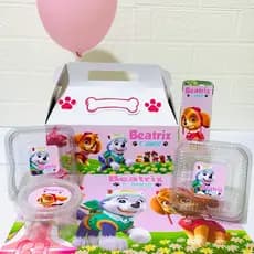 kit festa embalagem de aniversário na escola personalizada Patrulha canina menina festa escolar - caixa festa na escola