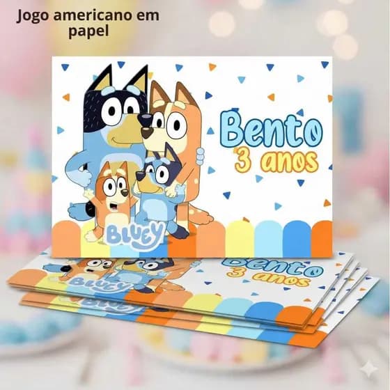 Jogo Americano Personalizado Festa Infantil - Vários temas -Festa infantil - Sousplat festa infantil