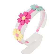 Arquinho tiara infantil flor colorida, tiara escolar, arquinho floral, acessório intantil de menina