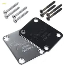 Guitarra Elétrica Moo Bass Neck Plate & Parafusos Para T Cromado Preto