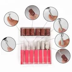 Kit 6 Brocas + 6 Lixas Para Lixa Elétrica De Unhas Refil Manicure