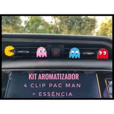 4 Clip Aromatizador Para Carro Pac Man Decoração Interior Veículos Perfume Carro + Essência 10ml