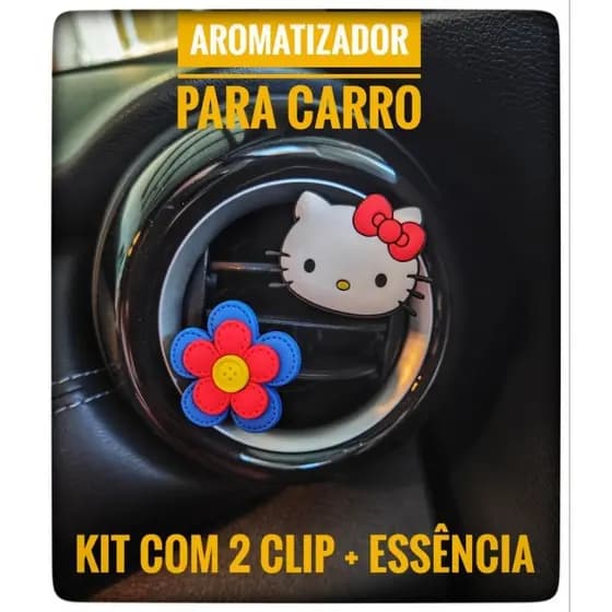 Clip Aromatizador para Carro Decoração Interior Veículo Perfume para Carro Rosa + Essência