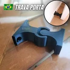 Trava Porta Fixador Prendedor De  Parede Anti Impacto