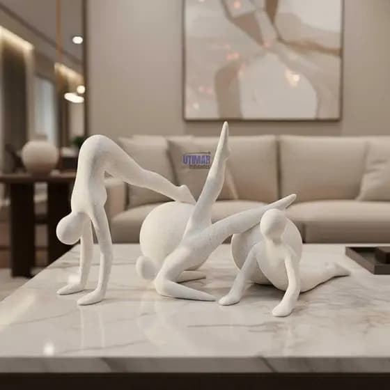Estátua Pilates Trio Studio Ioga Decorativo Escultura Abstrato Moderno Minimalista Design Elegante