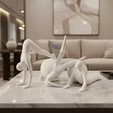 Estátua Pilates Trio Studio Ioga Decorativo Escultura Abstrato Moderno Minimalista Design Elegante