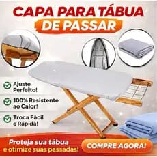 Forro Térmico Tábua de Passar Roupas Ajustável Universal Espuma Algodão Metalizado Capa Resistente