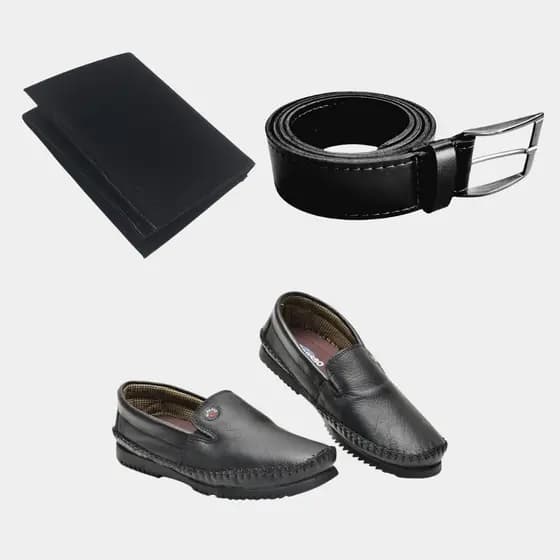 Kit 3x1 Sapato Mocassim Casual Social Com Cinto E Carteira
