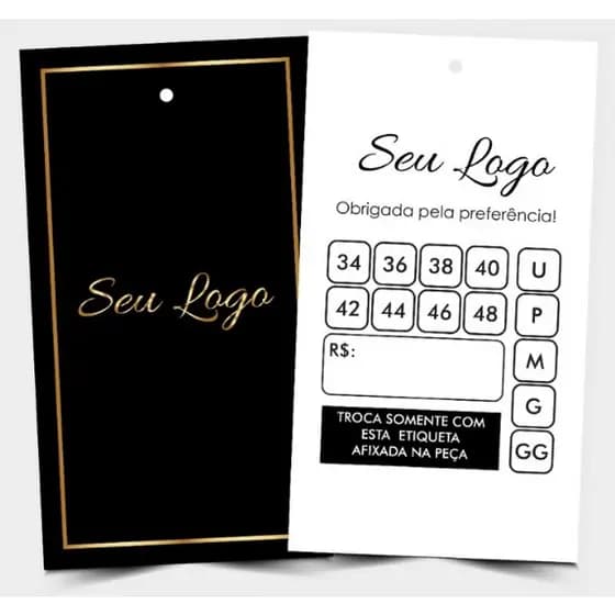 Tag personalizada - Frente e Verso 1.000 UNIDADES PROMOÇÃO