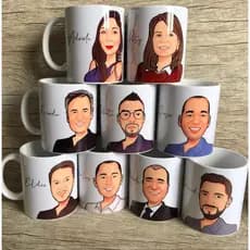 Caneca Personalizada Com Desenho, Caricatura Frase Nome Porcelana