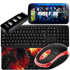 Teclado e Mouse Kit Mobilador FF Gamer Completo Mais Barato Menor Preço Para Celular P/ Free Fire