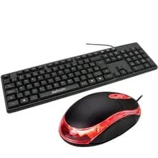Kit Mouse Clássico USB Plug And Play + Teclado Básico ABNT2 Usb Preto