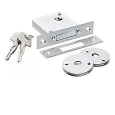 Par Fechaduras Auxiliar Trava Tetra Quadrupla Inox - 2 Chaves (Mesmo Segredo)