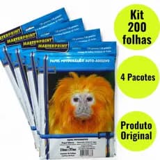 Papel Fotográfico Adesivo 130G Glossy A4 MASTERPRINT (PAPEL ADESIVO)