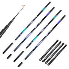 4 Varas Telescópicas 2,40m + 2,70m + 3,00m Kit de Pesca Completo Barato Pesqueiro Tilapia Lambari