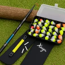 Kit Pesca Esportivo Vara Telescópica | Caixa 40 Boias Flutuantes | Organizadora Multiuso | Caniço