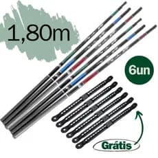 Kit 6 Varas Telescópica 1,80m Pesca Completo Vara de Mão Lisa Barato Pescaria Caniço Lambari Tilapia
