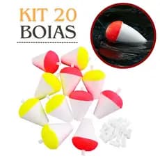 Kit 20 Boias Isopor Lambari Vários Tamanhos Pesca Boia Arremesso Tilapia Pesqueiro Acessórios Tralha