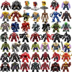 Boneco Bloco de Montar Super Herois Viloes Marvel Disney DC Estilo Lego tamanho 8CM