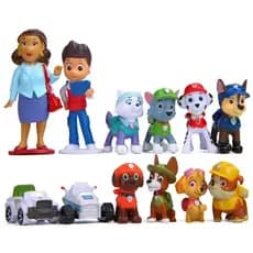 Kit 12 Bonecos Miniaturas Brinquedo Desenho Patrulha Canina