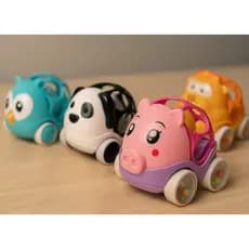 Carrinho Chocalho para Bebê Estimulo Visual e Sonoro Carrinho de Animais Chocalho Infantil