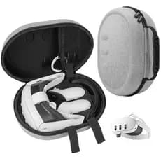 Bolsa Case Estojo De Viagem e Proteção Para Óculos Meta Quest 3 e 2 Cinza