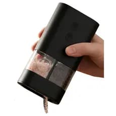 Moedor Tempero Elétrico Automático 2 em 1 USB Recarregável Ajustável LED Baixo Ruído 70ml