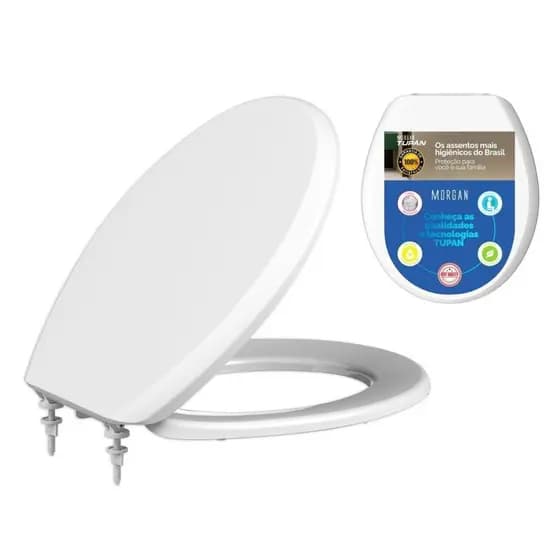 ASSENTO SANITARIO BRANCO TAMPA UNIVERSAL OVAL EXCEL TUPAN PP