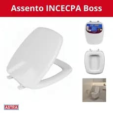 Assento Sanitario Almofadado Incepa Boss Branco Convencional Polipropileno Astra
