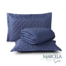 Kit Cobre Leito Casal 3 Peças Matelado Quadriculado