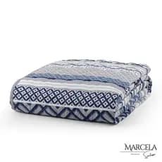 Cobre Leito Queen  Dupla Face Matelado Quadriculado - Tecido Micropercal 200 Fios