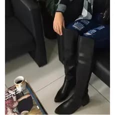 Bota Feminina Montaria cano longo neopre com zíper serve p/ Plus zie