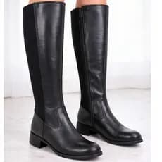 Bota montaria feminina cano médio ajuste na panturrilha e zíper na lateral boa elasticidade serve plus size