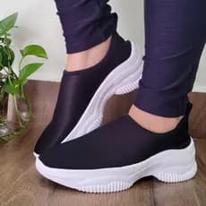 Tênis Feminino Casual Solado alto Super Confortavel estilo tenis meia prático e rapido para calçar