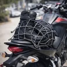 Rede Elástica Aranha Para Moto Bagageiro Capacete 40X40 Preta Gancho Metal
