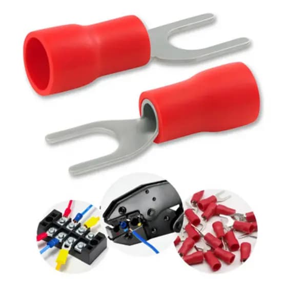 Kit Terminal Forquilha 0,5~1,5mm Furo 5,3mm 100 Unidades