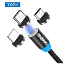 Topk Cabo de Carregamento Magnético com Indicador Led