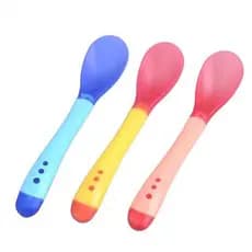 Colher bebê colherzinha térmica de silicone para alimentação kit com 2 unidades