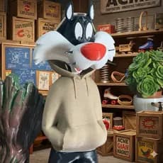 Boneco Frajola URBANO, Frajola da cidade. - Sylvester Urban Vibe 3d - Looney Tunes de Decoração