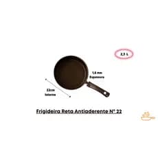 Frigideira Antiaderente Nº 22 Reta - Colorida - "Teflon"