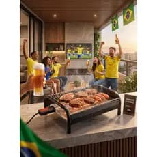 RizzoGrill 02 Churrasqueira Portátil Para Apartamento Dia de Jogo