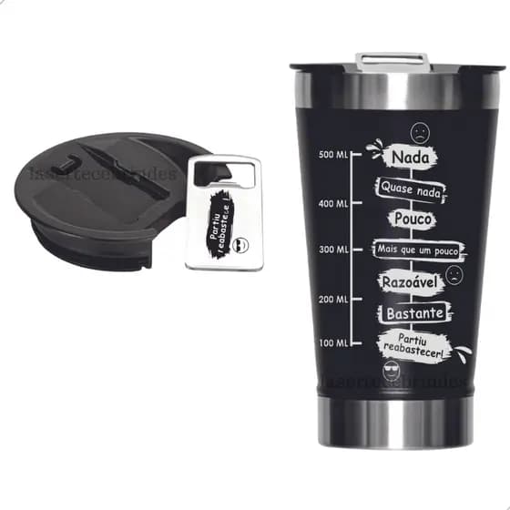 Copo térmico 473 ml personalizado com frases, Meme