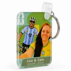 Chaveiro Personalizado Com Foto Frente Verso Em Acrílico Para Lembrancinha