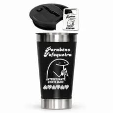 Copo Térmico Personalizado 473ml Com Tampa E Abridor Gravação A Laser Frases Memes