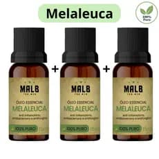 KIT 3 Unidades Óleo Essencial De Melaleuca 100% Puro (tea Tree) 15ml Malb For Men