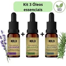 KIt 3 Óleos essenciais Lavanda, Alecrim  e Melaleula.